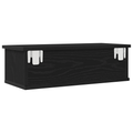 vidaXL Wall-mounted Drawer Shelf Black Oak 60x26x18,5cm Engineered Wood