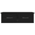 vidaXL Wall-mounted Drawer Shelf Black Oak 60x26x18,5cm Engineered Wood