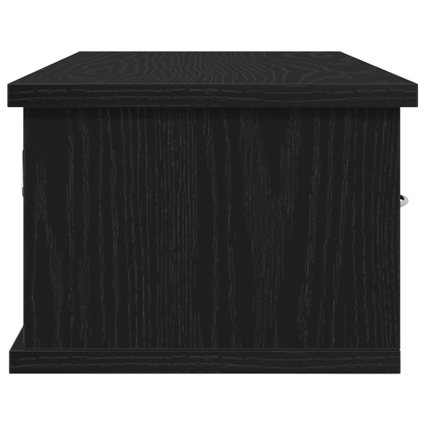 vidaXL Wall-mounted Drawer Shelf Black Oak 60x26x18,5cm Engineered Wood
