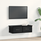 vidaXL Wall-mounted Drawer Shelf Black Oak 60x26x18,5cm Engineered Wood