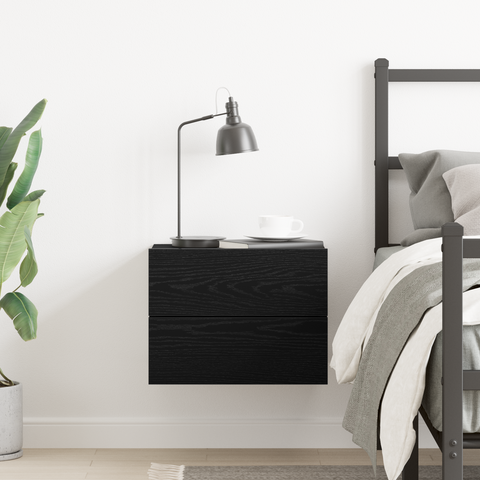 vidaXL Bedside Cabinet in Black Oak - 40 x 30 x 30 cm - Made from Engineered Wood