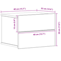 vidaXL Bedside Cabinet in Black Oak - 40 x 30 x 30 cm - Made from Engineered Wood