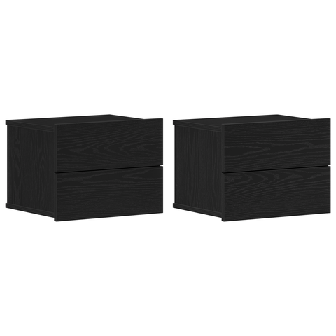 vidaXL Nightstands 2 Pack Black Oak 40x30x30 cm Engineered Wood