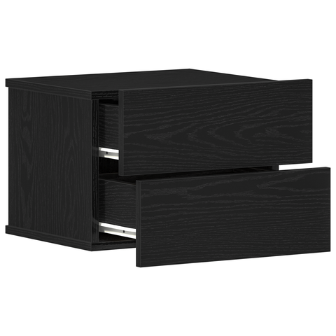 vidaXL Nightstands 2 Pack Black Oak 40x30x30 cm Engineered Wood