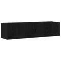 vidaXL CD Wall Shelf - Black Oak, 75x18x18 cm, Made of Engineered Wood