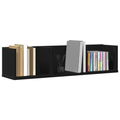 vidaXL CD Wall Shelf - Black Oak, 75x18x18 cm, Made of Engineered Wood