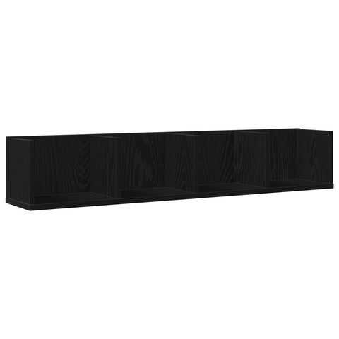 vidaXL CD Wall Shelf Black Oak 100x18x18 cm Engineered Wood