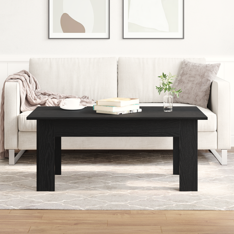 vidaXL Black Oak Coffee Table, 100x60x42 cm, Made of Engineered Wood
