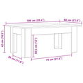 vidaXL Black Oak Coffee Table, 100x60x42 cm, Made of Engineered Wood