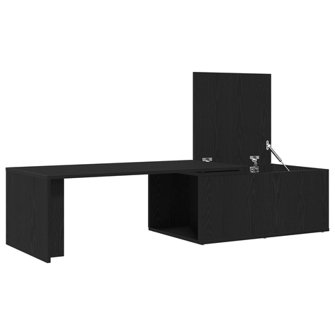 vidaXL Black Oak Coffee Table, 150x50x35 cm, Made of Engineered Wood