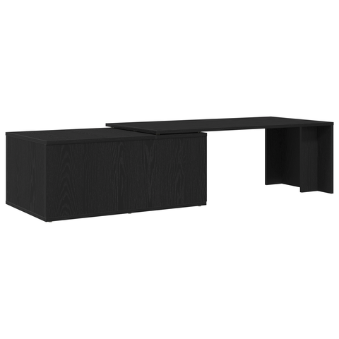 vidaXL Black Oak Coffee Table, 150x50x35 cm, Made of Engineered Wood