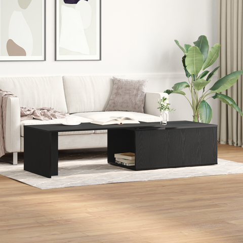 vidaXL Black Oak Coffee Table, 150x50x35 cm, Made of Engineered Wood