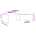 vidaXL Black Oak Coffee Table, 150x50x35 cm, Made of Engineered Wood