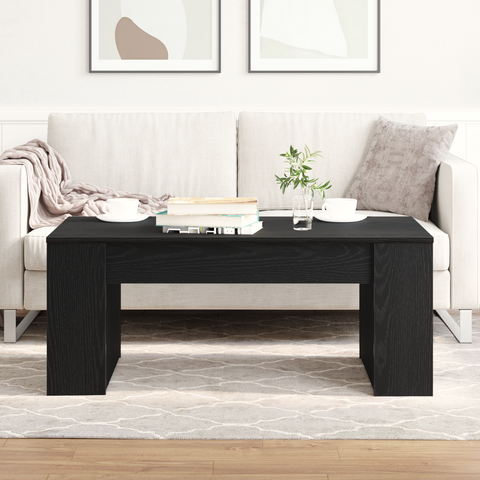 vidaXL Coffee Table Black Oak 102x55x42 cm Engineered Wood