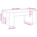 vidaXL Coffee Table Black Oak 102x55x42 cm Engineered Wood
