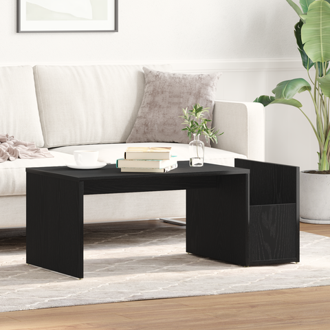 vidaXL Black Oak Coffee Table - 90x45x35 cm - Made of Engineered Wood