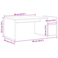 vidaXL Black Oak Coffee Table - 90x45x35 cm - Made of Engineered Wood