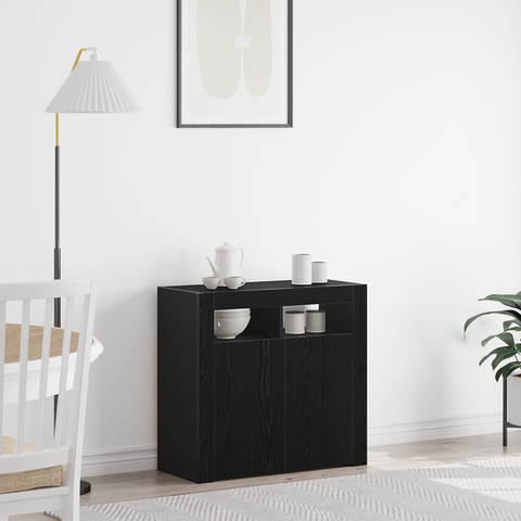 vidaXL Sideboard Black 80 x 35 x 75 cm Engineered wood