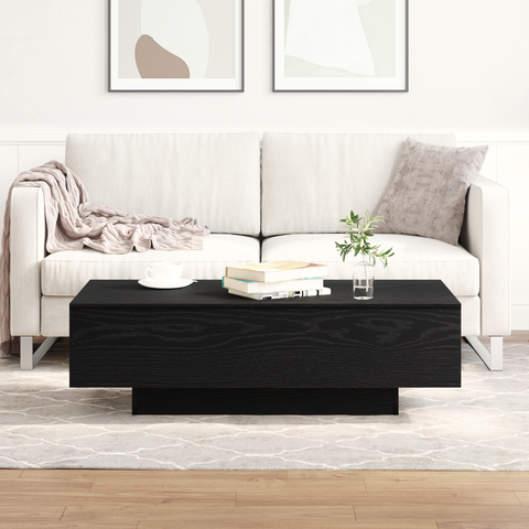vidaXL Coffee Table Black Oak 100x30x36,5 cm Engineered Wood