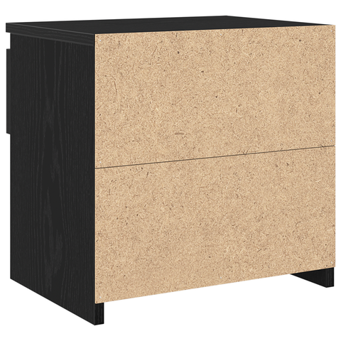 vidaXL Black Oak Nightstand 40x30x39 cm Made from Engineered Wood