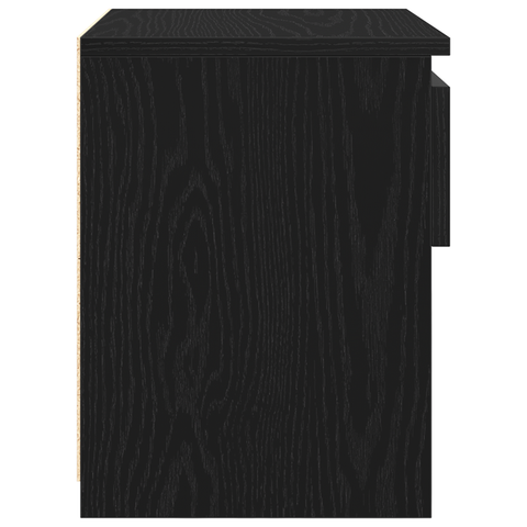 vidaXL Black Oak Nightstand 40x30x39 cm Made from Engineered Wood