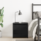 vidaXL Black Oak Nightstand 40x30x39 cm Made from Engineered Wood