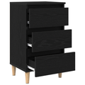vidaXL Bedside Cabinet with Wooden Leg Black Oak 40x35x69 cm