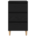 vidaXL Bedside Cabinet with Wooden Leg Black Oak 40x35x69 cm