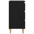 vidaXL Bedside Cabinet with Wooden Leg Black Oak 40x35x69 cm