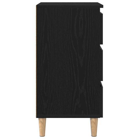 vidaXL Bedside Cabinet with Wooden Leg Black Oak 40x35x69 cm