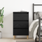 vidaXL Bedside Cabinet with Wooden Leg Black Oak 40x35x69 cm