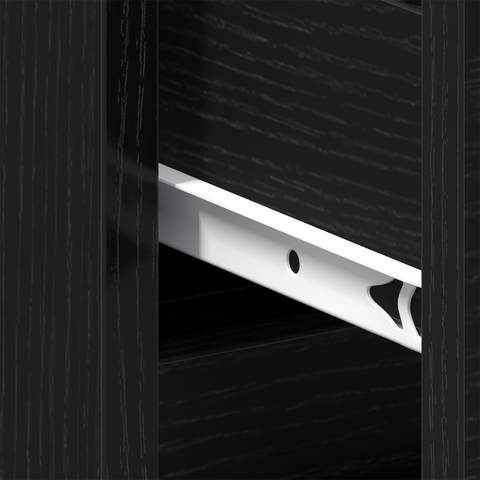vidaXL Bedside Cabinet with Metal Leg Black Oak 40x35x69 cm