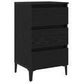 vidaXL Bedside Cabinet with Metal Leg Black Oak 40x35x69 cm