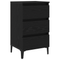 vidaXL Bedside Cabinet with Metal Leg Black Oak 40x35x69 cm