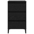 vidaXL Bedside Cabinet with Metal Leg Black Oak 40x35x69 cm