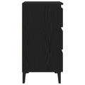 vidaXL Bedside Cabinet with Metal Leg Black Oak 40x35x69 cm