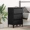 vidaXL Bedside Cabinet with Metal Leg Black Oak 40x35x69 cm