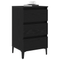 vidaXL Bedside Cabinet with Metal Leg Black Oak 40x35x69 cm