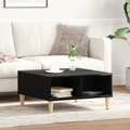 vidaXL Black Oak Coffee Table - 60x60x30 cm, Made of Engineered Wood