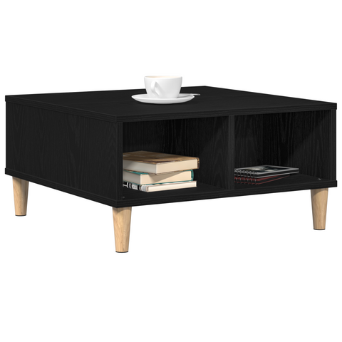 vidaXL Black Oak Coffee Table - 60x60x30 cm, Made of Engineered Wood