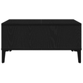 vidaXL Coffee Table Black Oak 60x60x30 cm Engineered Wood