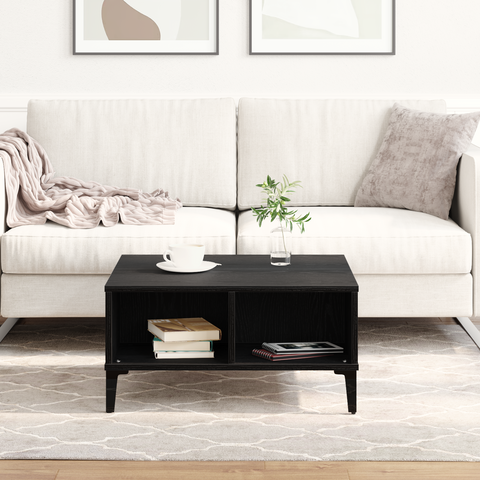 vidaXL Coffee Table Black Oak 60x60x30 cm Engineered Wood