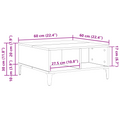 vidaXL Coffee Table Black Oak 60x60x30 cm Engineered Wood