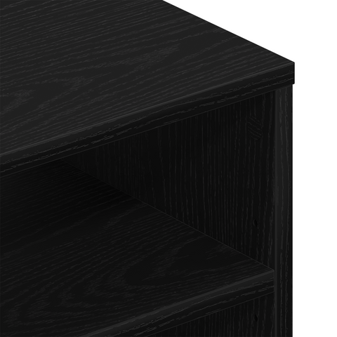 vidaXL Wall-Mounted Shelf Black Oak 140x41x75 cm Engineered Wood