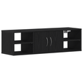 vidaXL Wall-Mounted Shelf Black Oak 140x41x75 cm Engineered Wood