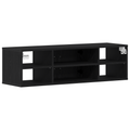 vidaXL Wall-Mounted Shelf Black Oak 140x41x75 cm Engineered Wood