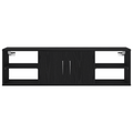 vidaXL Wall-Mounted Shelf Black Oak 140x41x75 cm Engineered Wood