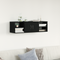 vidaXL Wall-Mounted Shelf Black Oak 140x41x75 cm Engineered Wood