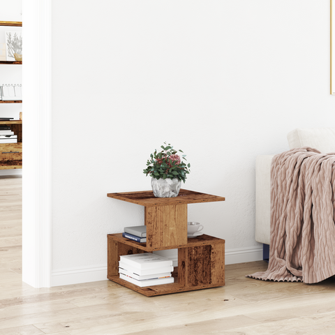 vidaXL Side Table Old Wood Wood 40x40x40 cm Storage End Table Square
