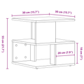 vidaXL Side Table Old Wood Wood 40x40x40 cm Storage End Table Square